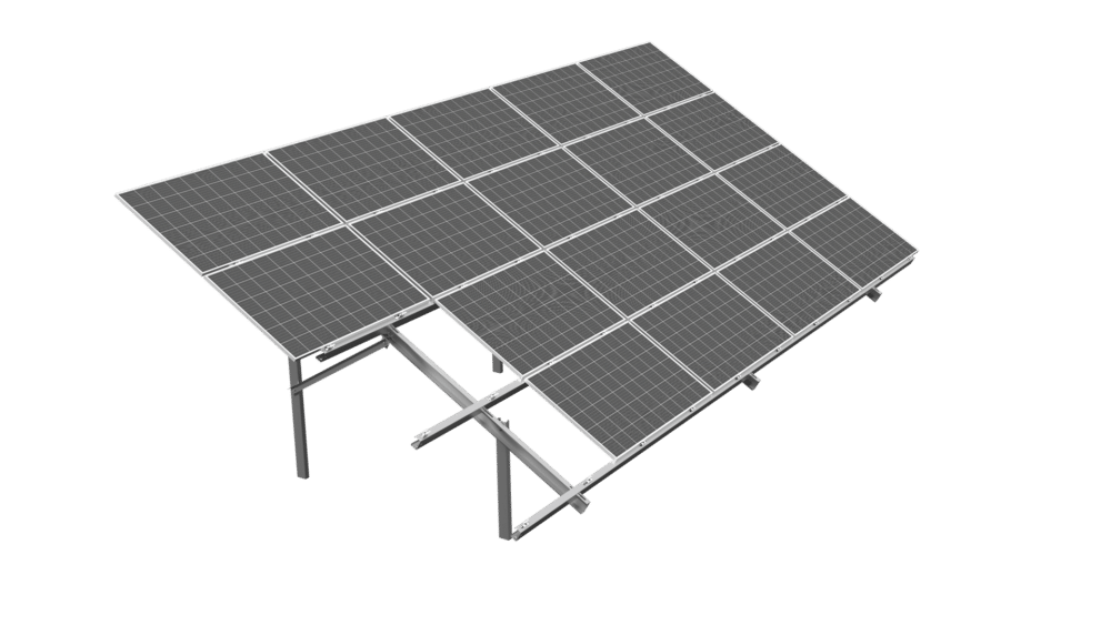 Zwei-Stützen-Konstruktion, 4 Module horizontal