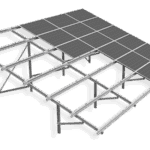Doppelträgerkonstruktion, 5 Module horizontal 2 Konstrukcja dwupodporowa 5 modulow w poziomie