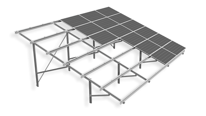 Doppelträgerkonstruktion, 5 Module horizontal