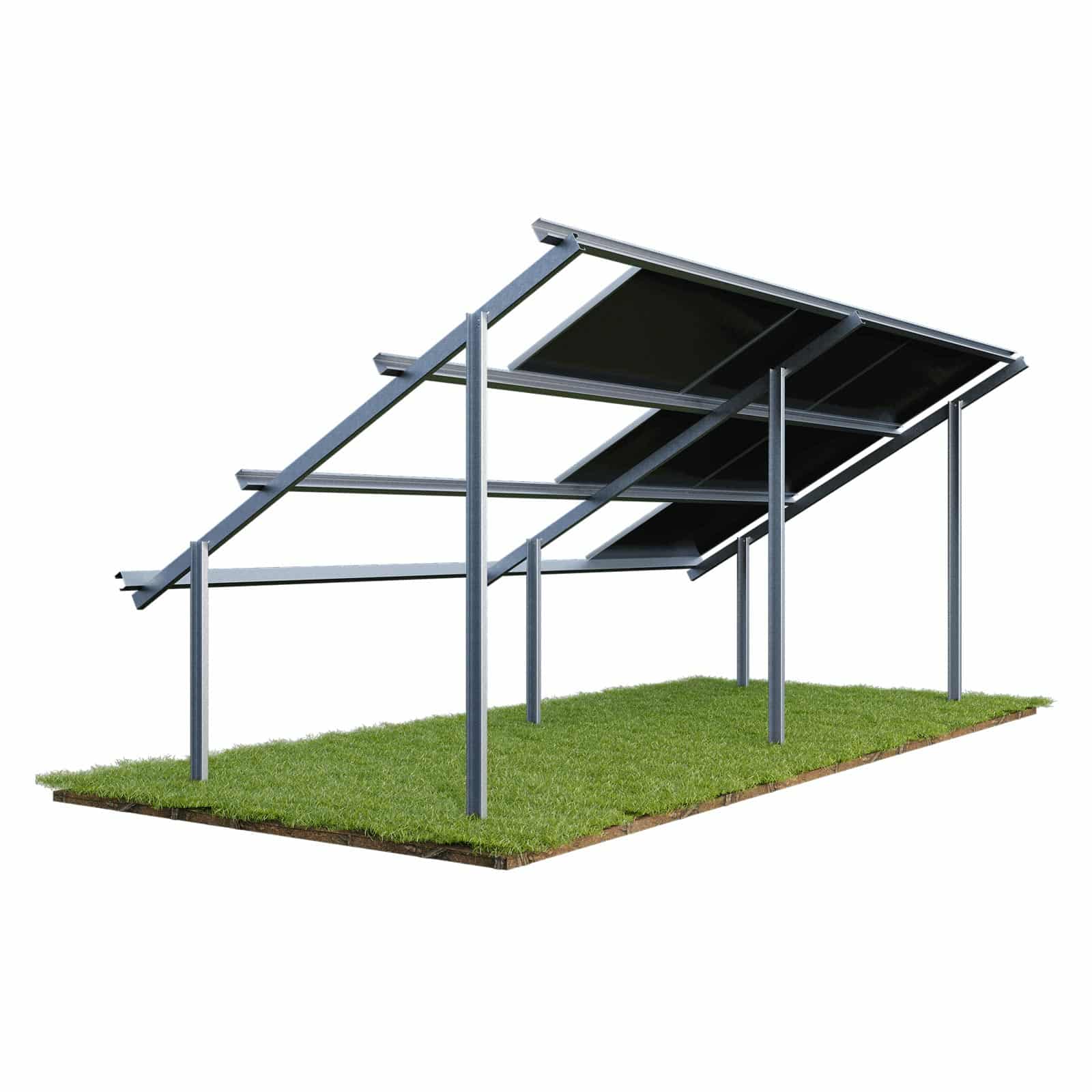 Zwei-Stützen-Konstruktion, 3 Module horizontal