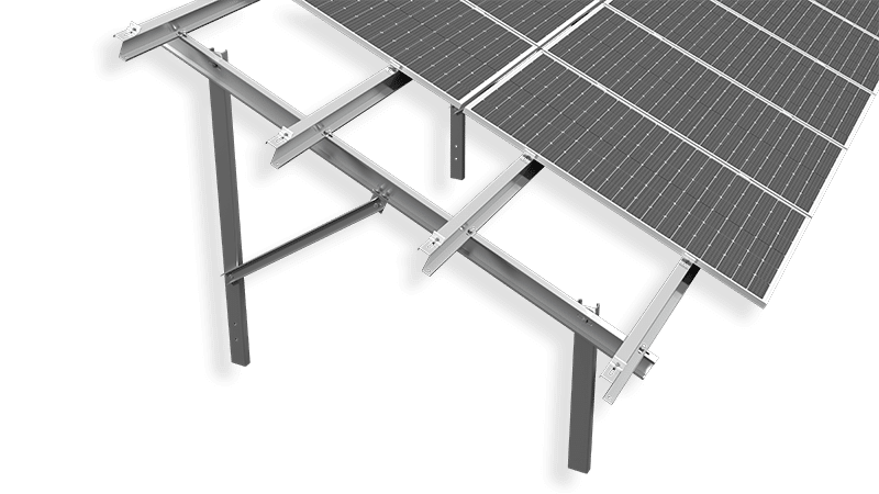 Doppelträgerkonstruktion, 2 Module vertikal
